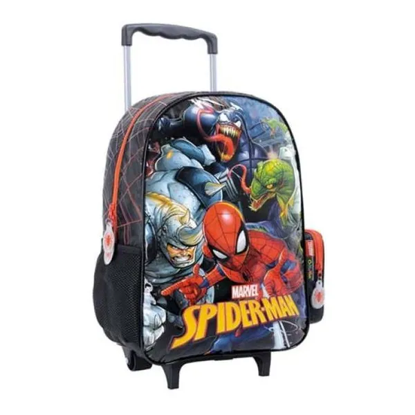 Spiderman mochila 16" carro -villanos-