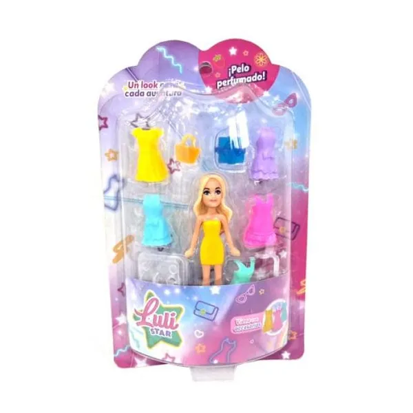 Mini muñeca lulistar con accesorios y stickers