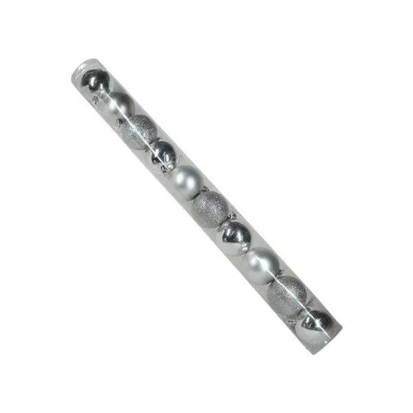 Borlas variadas plateadas 5 cm tubo x10
