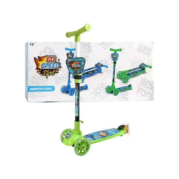 Monopatin 3 ruedas plegable go speed hasta 35kgs 74x51x13.5 cm x unidad colores surtidos