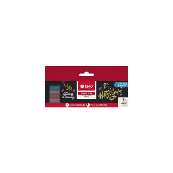 Marcador punta pincel metal brush 035 caja x6 Filgo - b