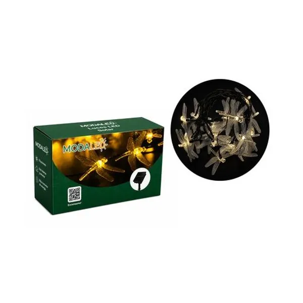 Guirnalda de luces led solar libelula blanco calido x20 5 mts modaled