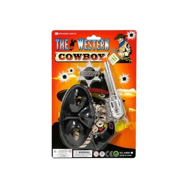 Set de cowboy 3 piezas en blister 18x29 cm