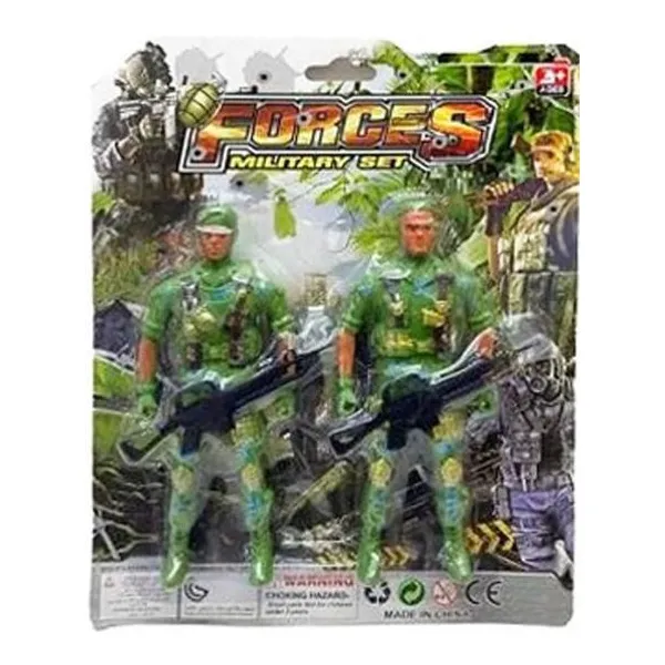 Set x2 soldaditos militares 26 x21 x3 cm