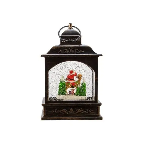 Farol navideño con luz led 13.5x8x23 cm x1