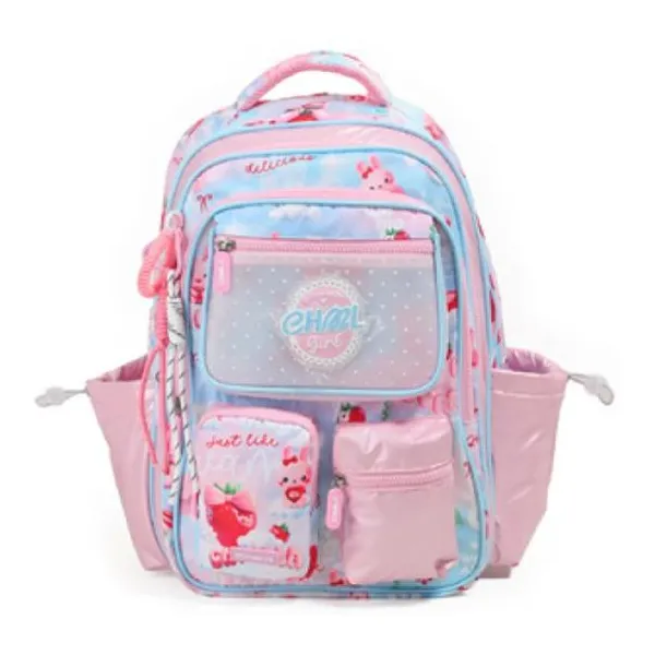 Mochila coquette espalda 17" strawberry sky