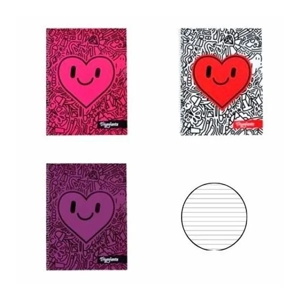 Cuaderno 16x21 rayado t/d con e doodle corazón 100h 976506
