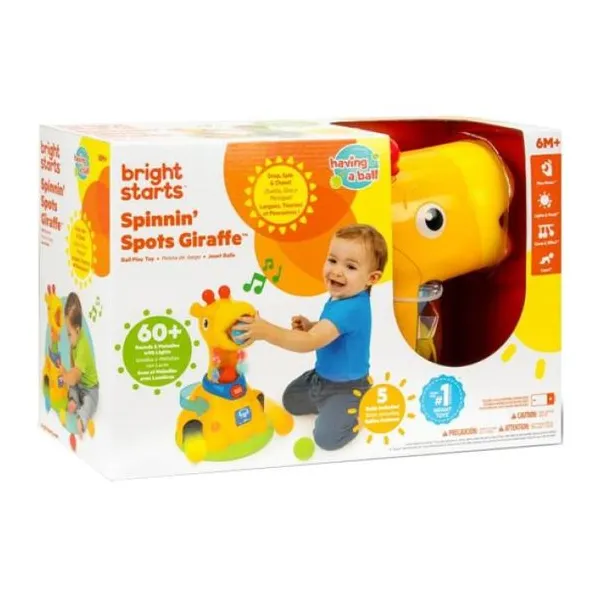 Bright starts hab spinnin spots giraffe ball play