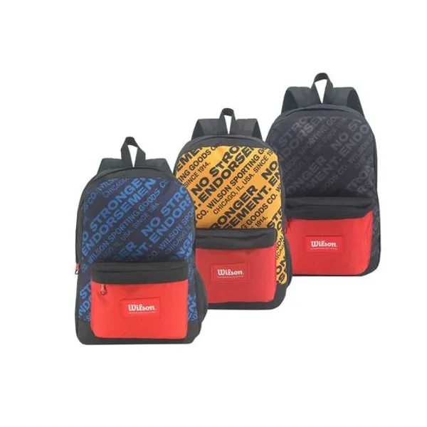 Mochila 17" espalda x unidad colores surtidos wilson