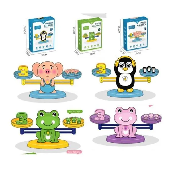 Didacticos balanza con accesorios animalitos rana/pingüino/chanchito