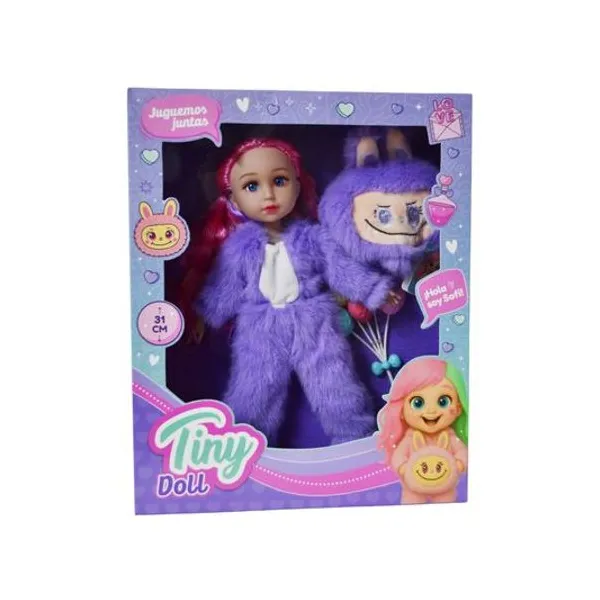 Muñeca Tiny doll sofi con disfraz labubu 31 cm en caja 26x32x7 cm modelos surtidos