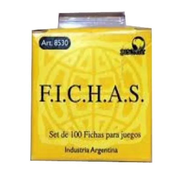 Fichas teg x100 caja cartón amarilla