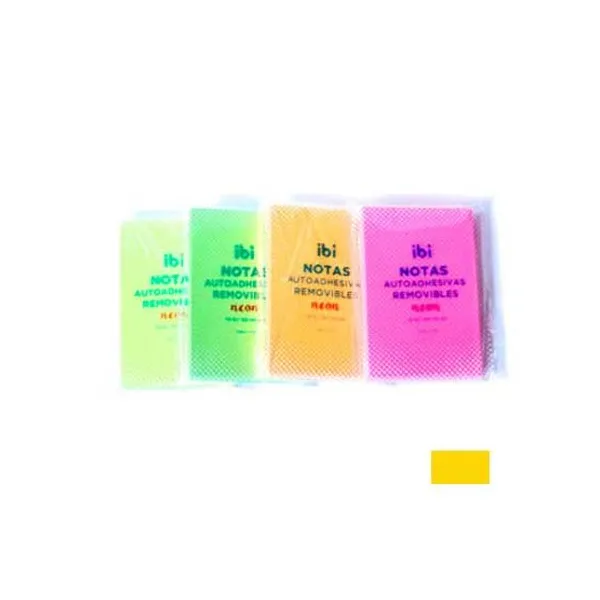Notas adhesivas ibico neon- 51 x76 mmx 100 hs.amarillo