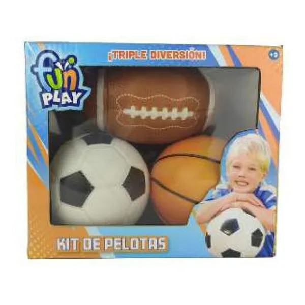 Set de pelotas deportes x3 (en caja)