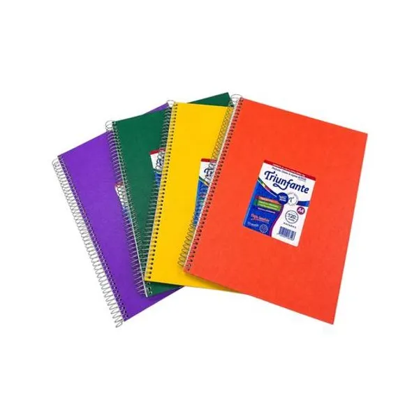 Cuaderno 21x29.7 cm a4 rayado 120 hojas tapa dura con espiral Triunfante colores surtidos