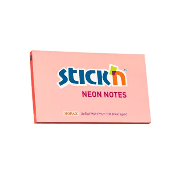 Notas adhesivas stick neon 76 x127 mmx 100 hs.rosa
