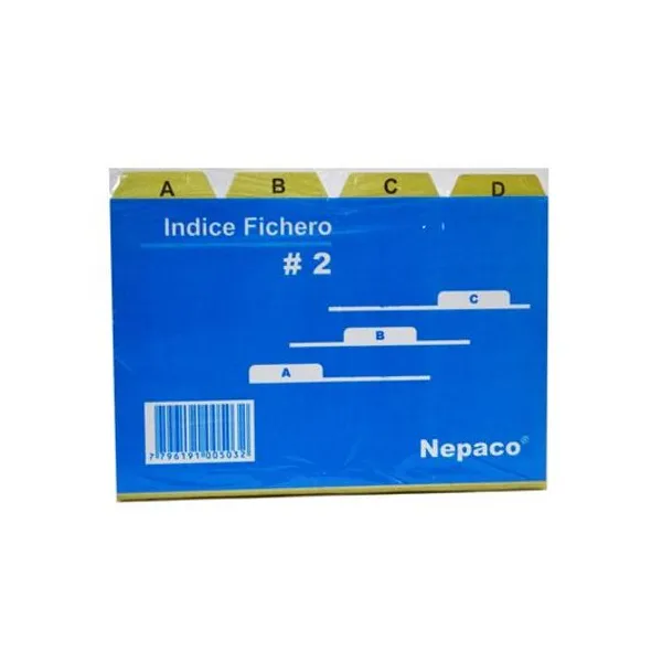 Índice para fichero n.° 2 15x11 cm nepaco