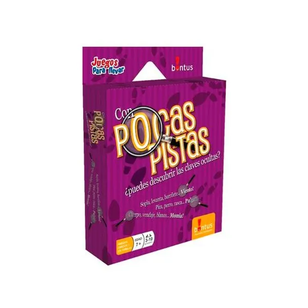 Juego de cartas pocas pistas en caja 13.5x18.5 cm