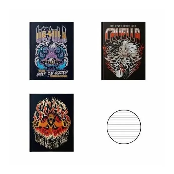 Cuaderno 19x25 rayado 64h tapa dura x unidad modelos surtidos villains