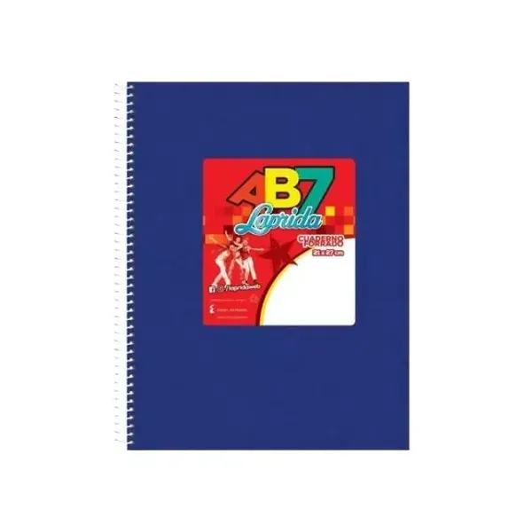Cuaderno espiral a4 Laprida ab7 forrado 100 hs.cuadro azul