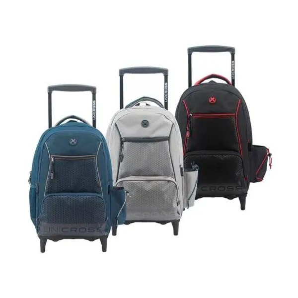Mochila 17" con carro x unidad colores surtidos unicross