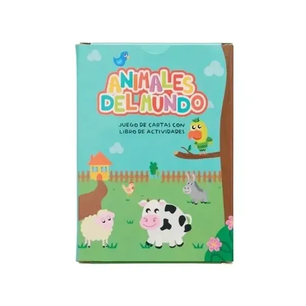 Cartas educativas barco de papel animales del mundo