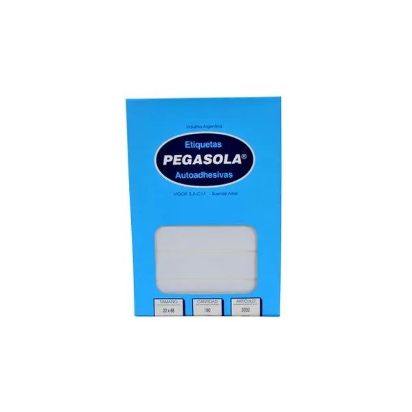 Etiquetas ueta autoadhesiva blanca 22x88 mm caja 6 unidades x30 hojas pegasola