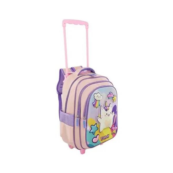 Mochila 16" con carro gato unicornio Trendy