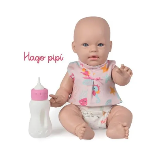 Emi hago pipi 36 cm ojos abiertos,pañal y mamadera
