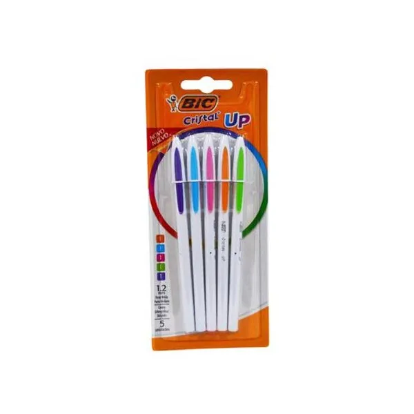 Bolígrafo cristal up 1.2 mm surtido blister x5 unidades BIC