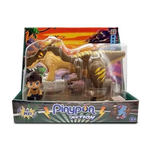 Pinypon action set de juego que contiene unt-rex que hace sonidos.