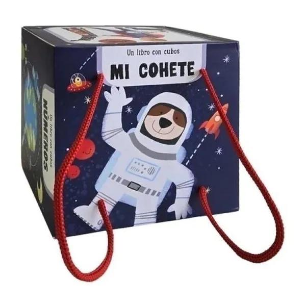 Un libro con cubos: mi cohete. incluye 10 cubos + 1 libro de cartóné