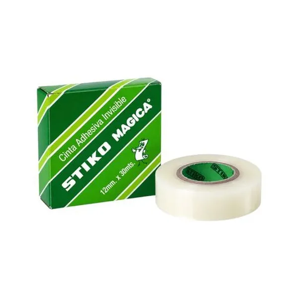 Cinta adhesiva invisible mágica 12mmx30 mts caja x1 stiko