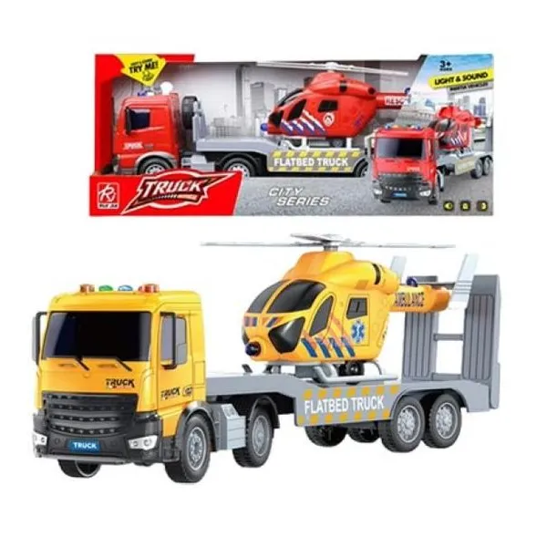 City series camión + helicóptero gira helice