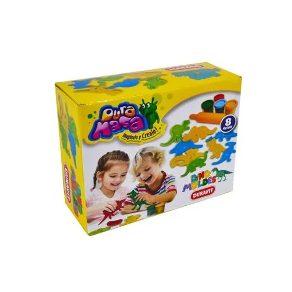 Set de masas dinosaurios 13pzs en caja 20x15.5 cm Duravit
