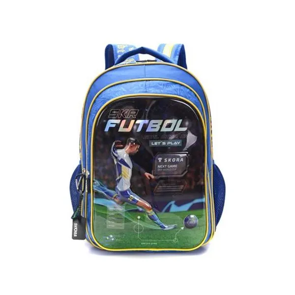 Mochila 18" espalda fútbol player azul 3d Skora