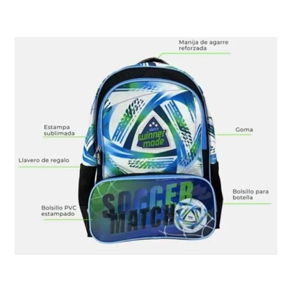 Mochila lets play sports match 32x45x15 cm
