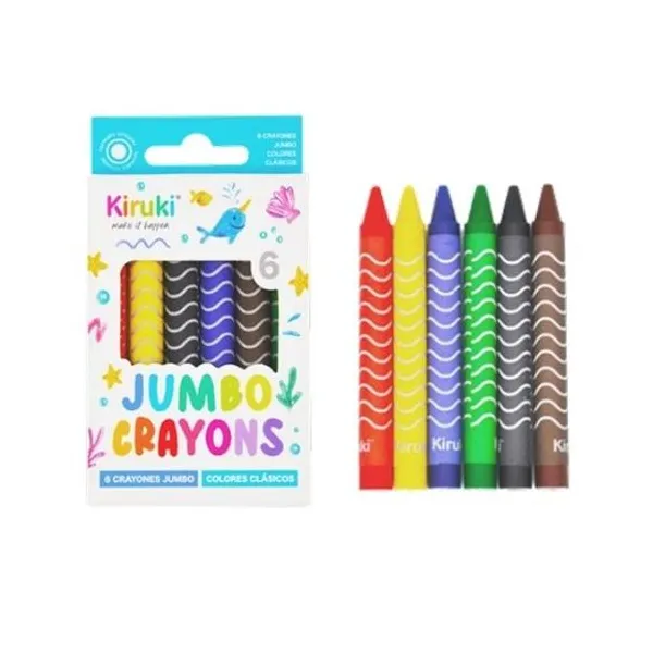 Cerita crayón kiruki jumbo x6 colores surtidos