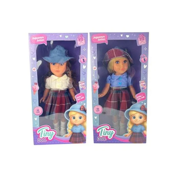 Muñeca Tiny doll 48 cm con sonido en caja 25x50x12 cm modelos surtidos
