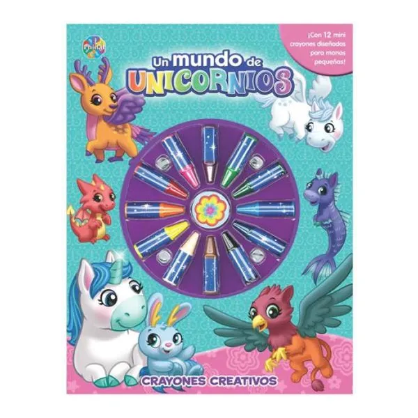 Crayones creativos: un mundo de unicornios 21 28 cm