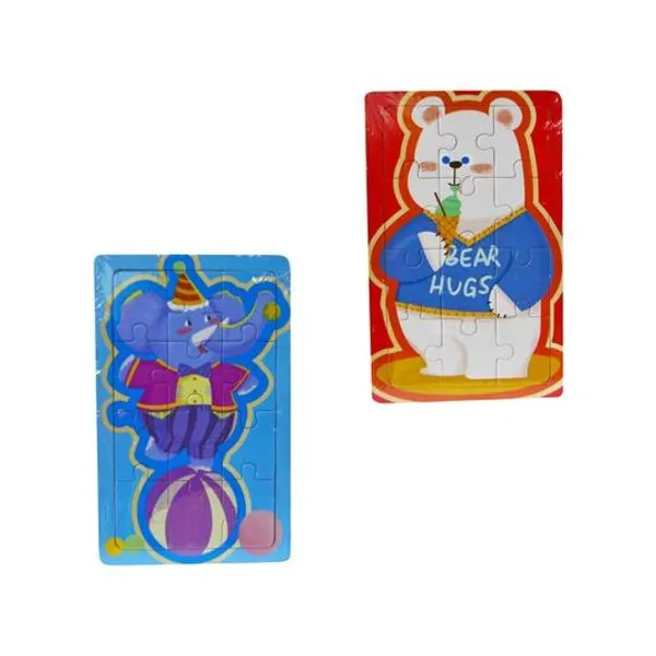 Puzzle de madera animales 12pzs 11x18 cm x unidad modelos surtidos