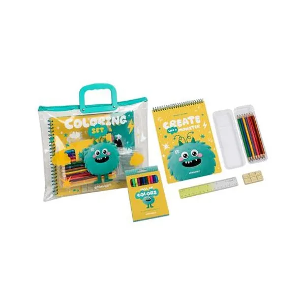 Set para pintar monster verde 39x24x2 cm chimola