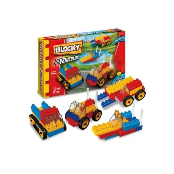 Bloques vehiculos 2 70pzs en caja 25x17 cm Blocky