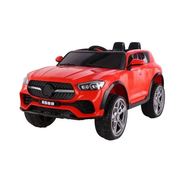 Auto mercedes rojo a batería 12v con luz, sonido y control remoto 125x65x45 cm