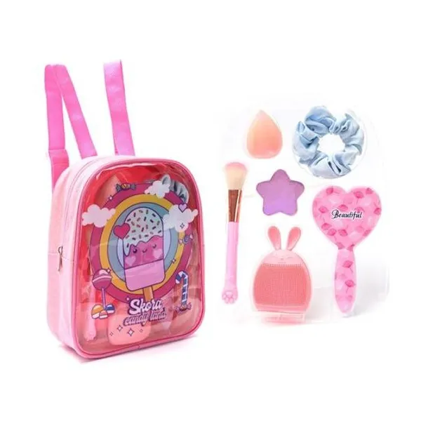 Mochila con set de belleza heladito 20x24x6 cm Skora