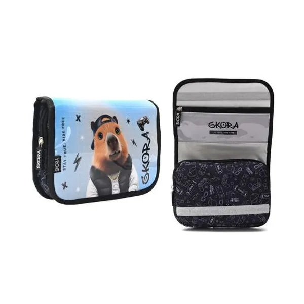 Cartuchera desplegable pets capibara 23x16 cm Skora