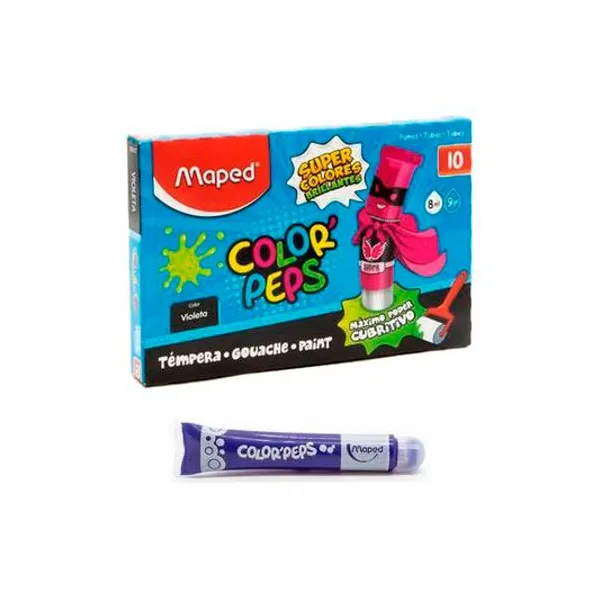Témpera color peps violt berenjena 8 ml caja x10 Maped
