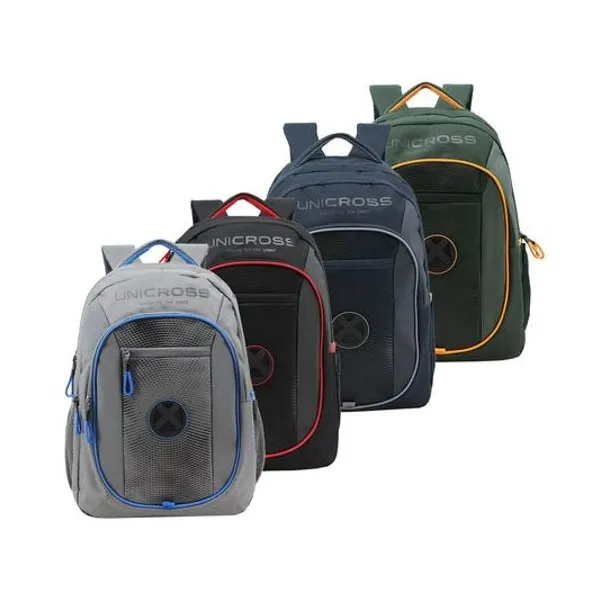Mochila 18" espalda carbono x unidad colores surtidos unicross