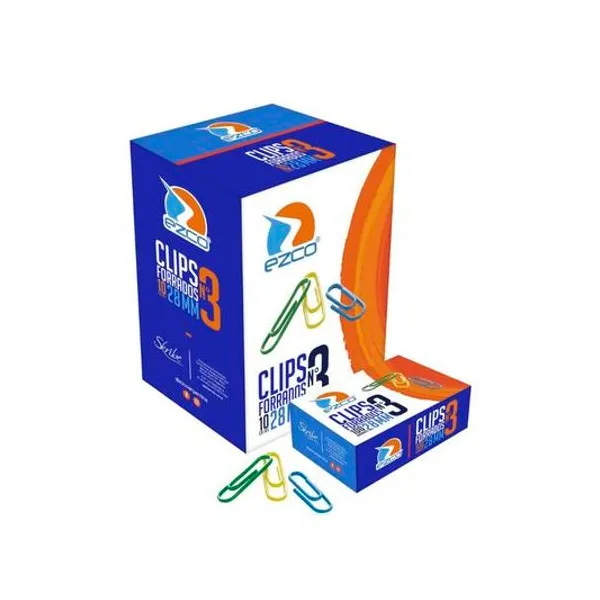 Clips forrado color n.° 3 28 mm caja x100 Ezco