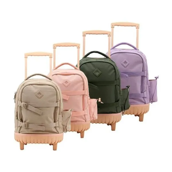 Mochila 17" con carro lisa x unidad colores surtidos inflencer